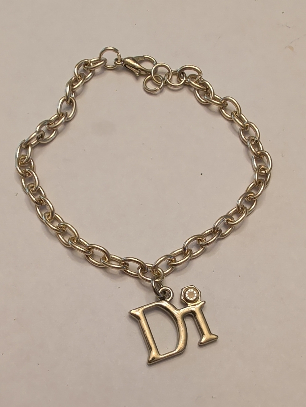 Gold-Tone 'Di' Charm Chain Bracelet